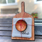 Serving Board + Reusable Cocktail Napkin Gift Set