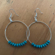Festival Silver Hoop Beaded Earrings