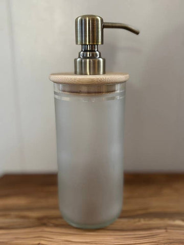 Handmade Soap Dispenser in Frosted Glass