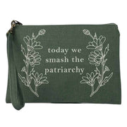 Smash the Patriarchy Wristlet Pouch in Army Green