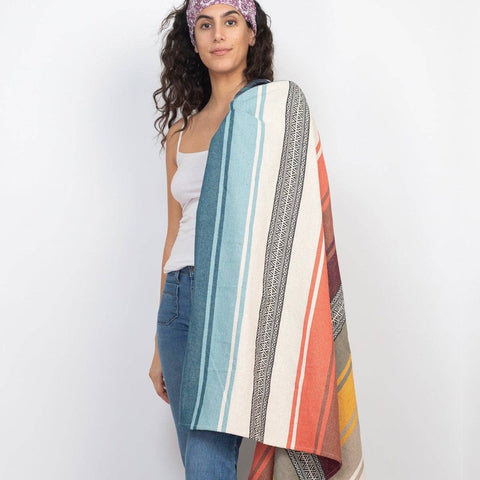 Serape Stripe Outdoor Picnic Beach Blanket