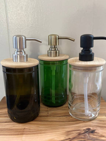 Handmade Soap Dispenser in Lines Pattern