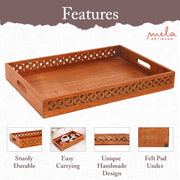 Extra Large Wooden Tray with Handles