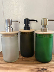 Handmade Soap Dispenser in Frosted Glass