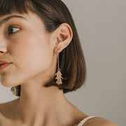 Jaya Beaded Gold Tassel Drop Earrings