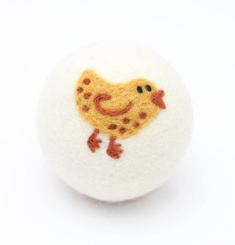 100% Wool Dryer Balls | White Bird on Blue