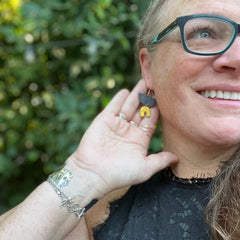 Black + Brass Luna Earrings