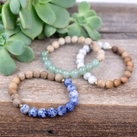 Gemstone Diffuser Bracelet with Sandstone Beads