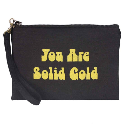 Solid Gold Wristlet Pouch