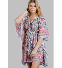 Floral Caftan Swimsuit Coverup