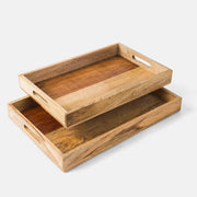 Wooden Serving Trays, Nesting Set of 2