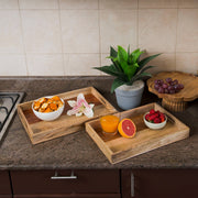 Wooden Serving Trays, Nesting Set of 2