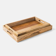 Wooden Serving Trays, Nesting Set of 2