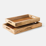 Wooden Serving Trays, Nesting Set of 2