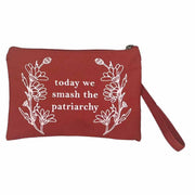 Smash the Patriarchy Wristlet Pouch in Burnt Orange