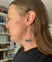 Cerulean Crystal Beaded Holiday Earrings