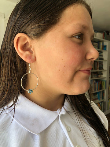 Cerulean Crystal Beaded Holiday Earrings
