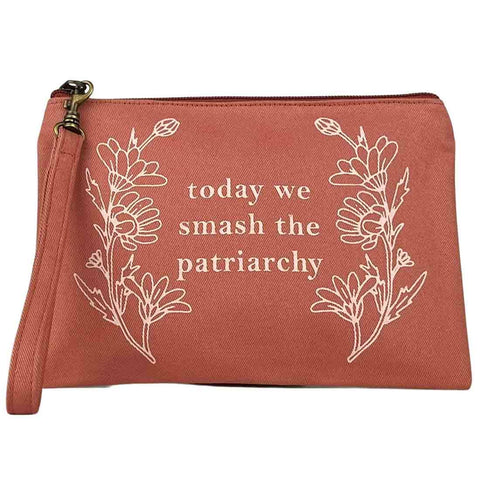 Smash the Patriarchy Wristlet Pouch in Army Green