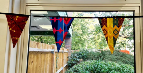 Heart or Pennant Flag Garland in Soft Kitenge Fabric