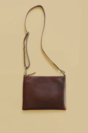 Genuine Leather Warm Brown Crossbody