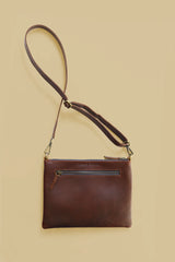 Genuine Leather Warm Brown Crossbody