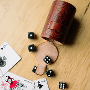 Leather Dice Shaker Cup Set