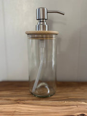 Handmade Soap Dispenser in Clear Glass