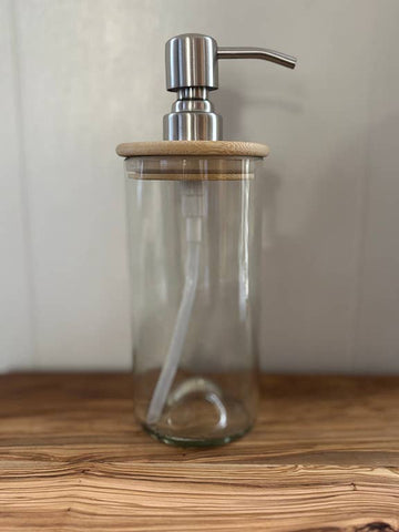 Handmade Soap Dispenser in Clear Glass