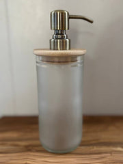 Handmade Soap Dispenser in Frosted Glass