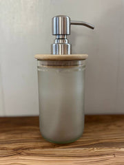 Handmade Soap Dispenser in Frosted Glass