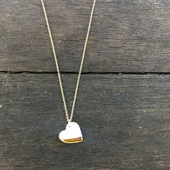 Dainty Heart Necklace | Gold + Ceramic