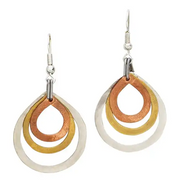 Teardrop Mixed Metal Earrings