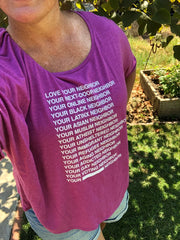 Love Your Neighbor Short Sleeve Tee Shirt (women's cut) - do good shop ethical gifts