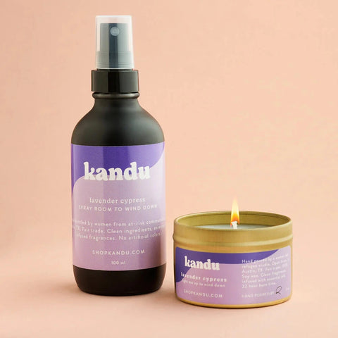 Lavender Cypress Spray and Candle Gift Set