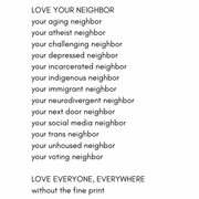 PRE-ORDER Long Sleeve Shirt Unisex Cut | Love Your Neighbor