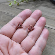 Hand-beaded mini stud earrings