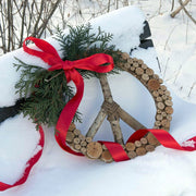 Cut Branches Wooden Peace Wreath