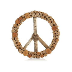 Cut Branches Wooden Peace Wreath