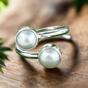 .925 Sterling Silver and Pearls Ring | Fine Jewelry