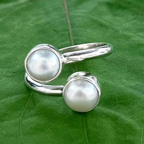 .925 Sterling Silver + Pearls Ring | Fine Jewelry