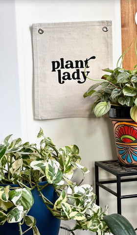 Plant Lady Canvas Banner Decor