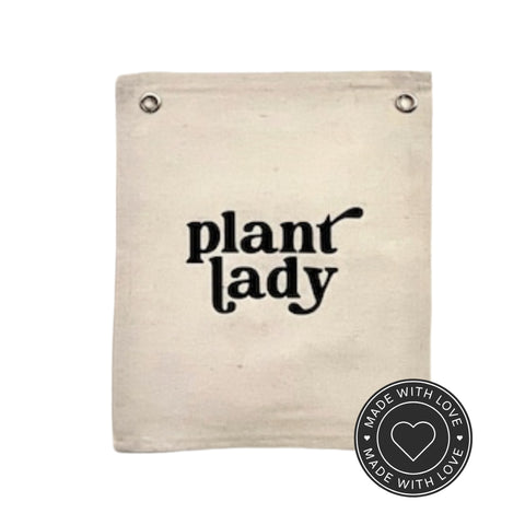 Plant Lady Canvas Banner Decor