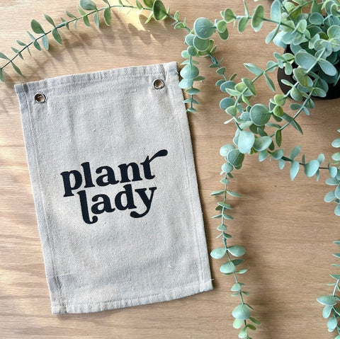 Plant Lady Canvas Banner Decor