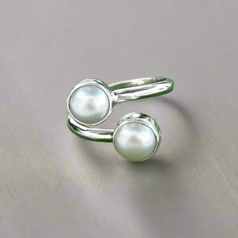 .925 Sterling Silver and Pearls Ring | Fine Jewelry