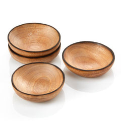 Charred Neem Wood Dipping Bowls - Set of 2 or 4