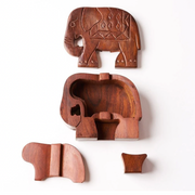 Wooden Elephant Puzzle Box - do good shop