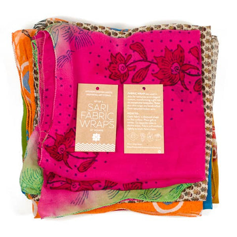 Furoshiki Style Fabric Gift Wrap | Upcycled Sari