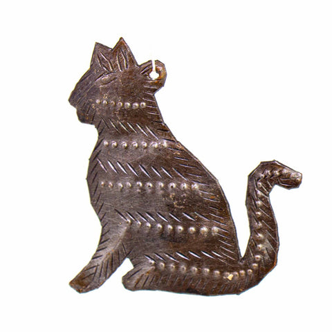 Cat Haitian Metal Drum Ornament