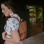 The Panha Mini Backpack | Brown Vegan Leather