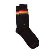 Socks that Save LGBTQ Lives | Classic Rainbow Stripe on Black
